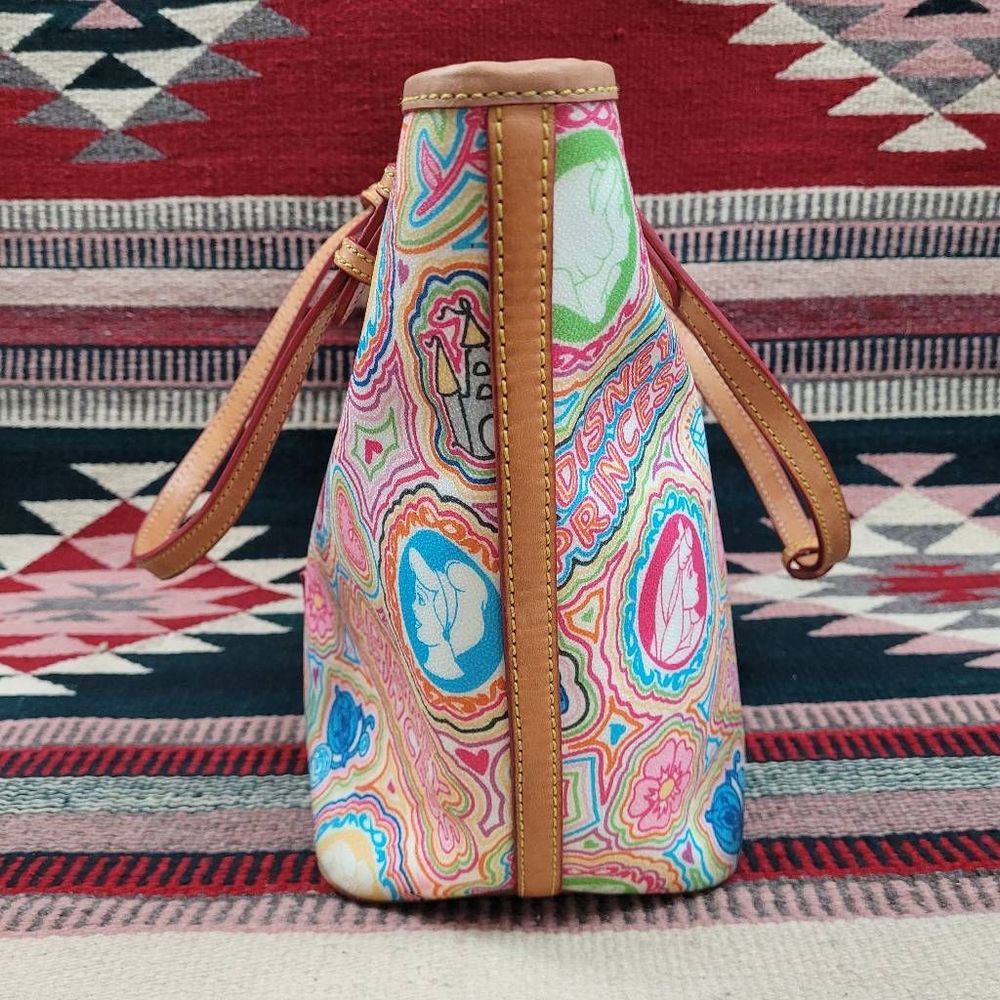 Dooney & Bourke Disney Pop Princess Tote Purse Colorful Coated Canvas Leather - Picture 5 of 12